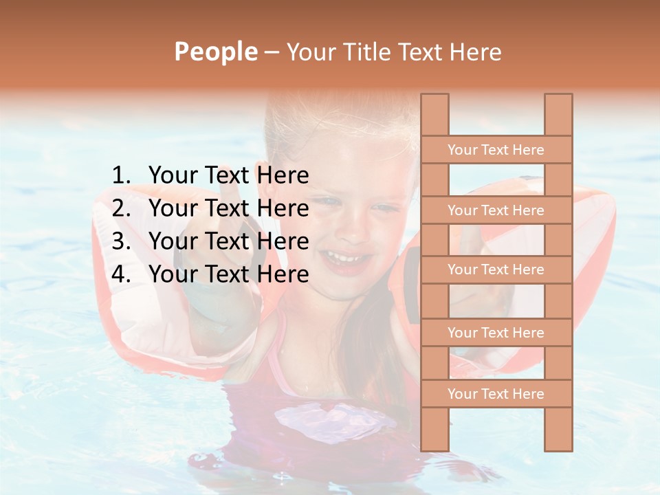 Pool Thumb Up Arm Bands PowerPoint Template