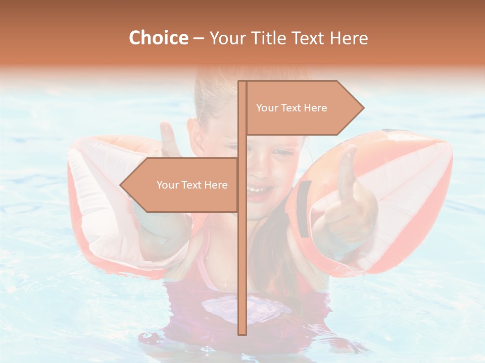 Pool Thumb Up Arm Bands PowerPoint Template