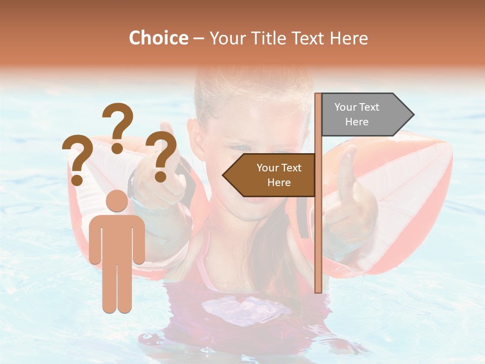 Pool Thumb Up Arm Bands PowerPoint Template