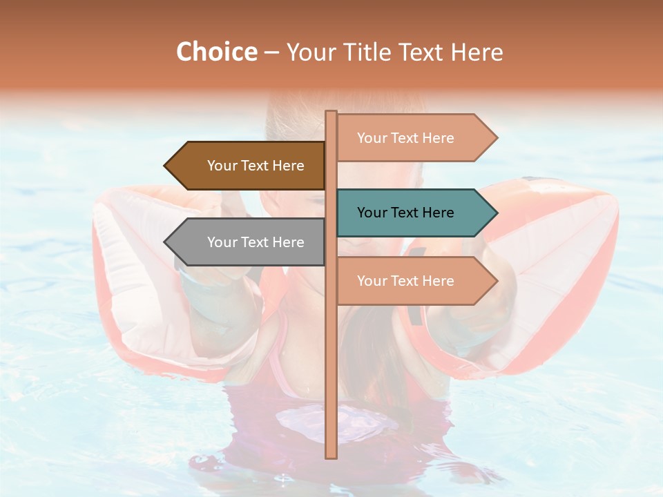 Pool Thumb Up Arm Bands PowerPoint Template