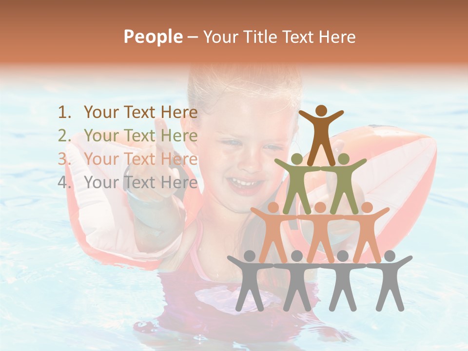 Pool Thumb Up Arm Bands PowerPoint Template