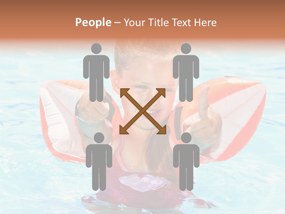 Pool Thumb Up Arm Bands PowerPoint Template