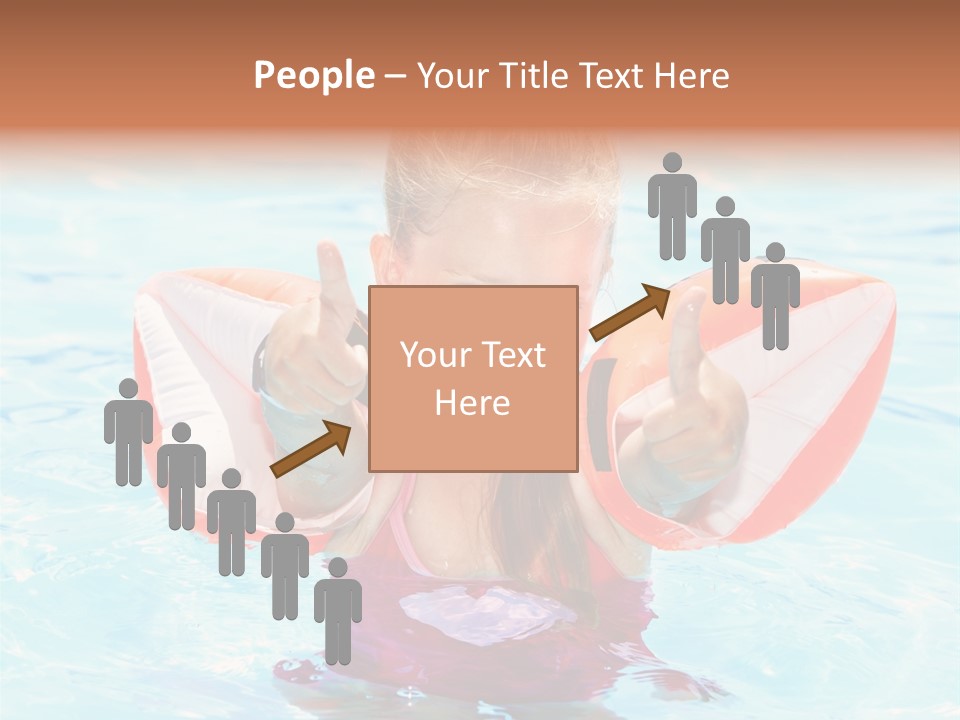 Pool Thumb Up Arm Bands PowerPoint Template
