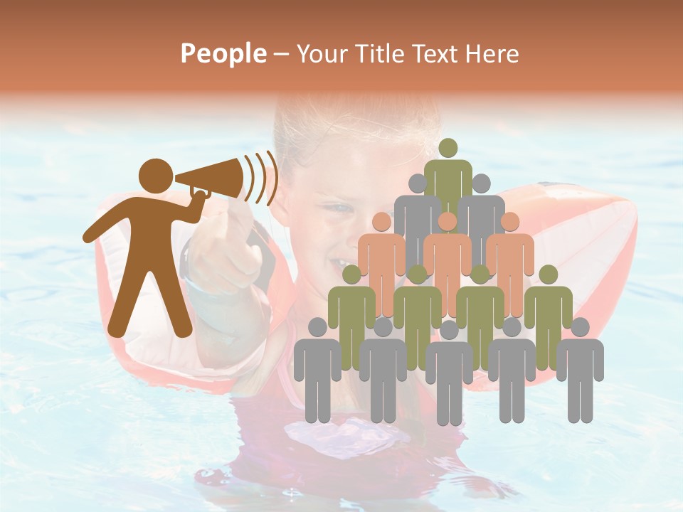 Pool Thumb Up Arm Bands PowerPoint Template