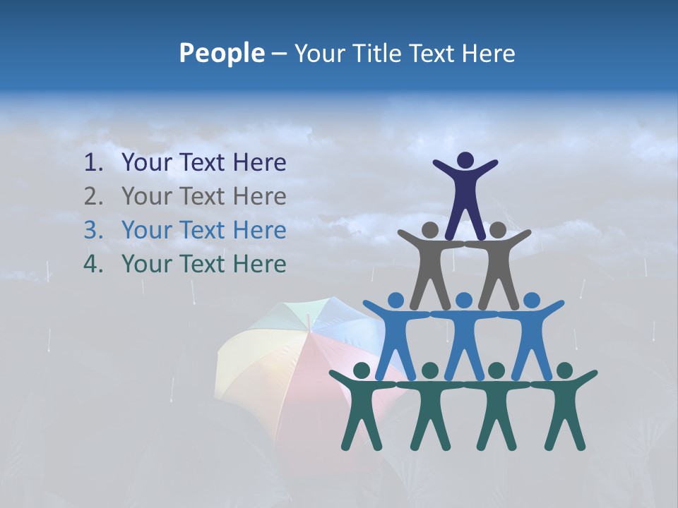 Cloud People Rainbow PowerPoint Template