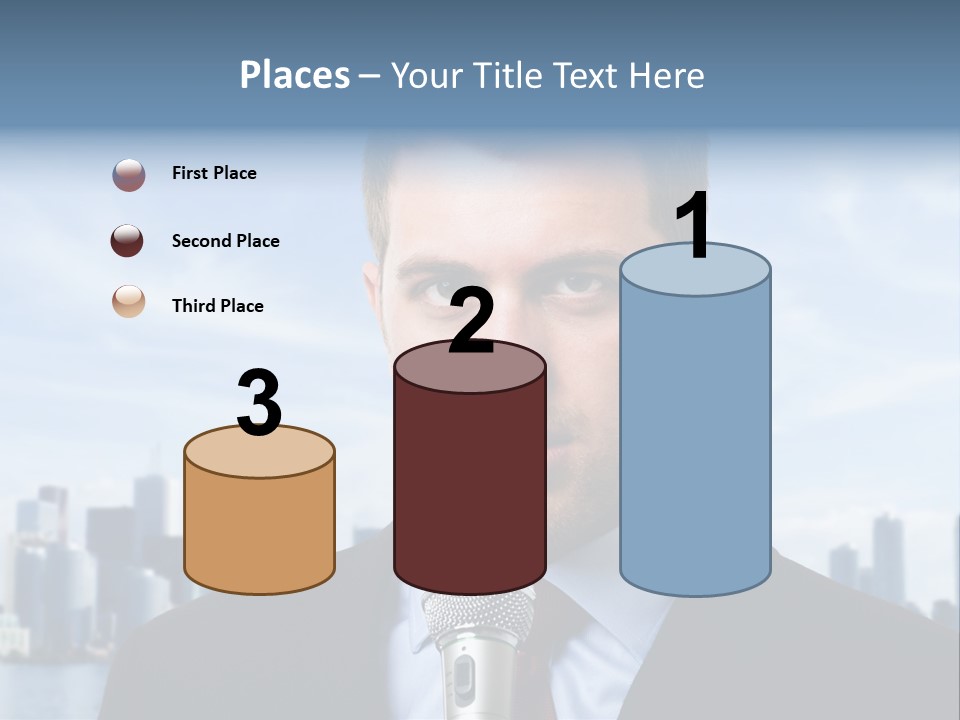 Necktie Skyscrapers Correspondent PowerPoint Template