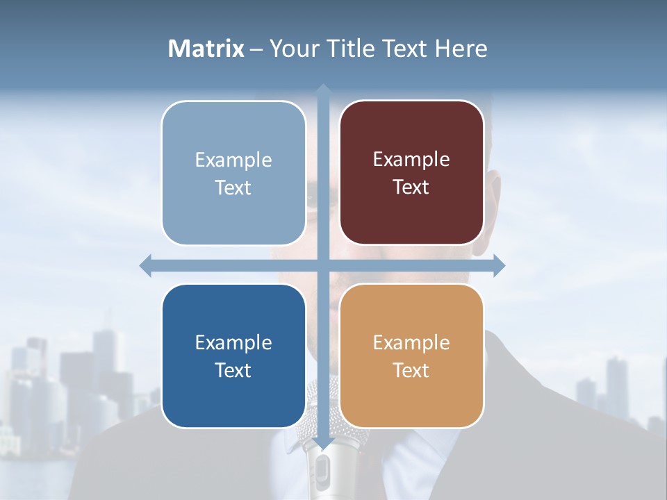 Necktie Skyscrapers Correspondent PowerPoint Template