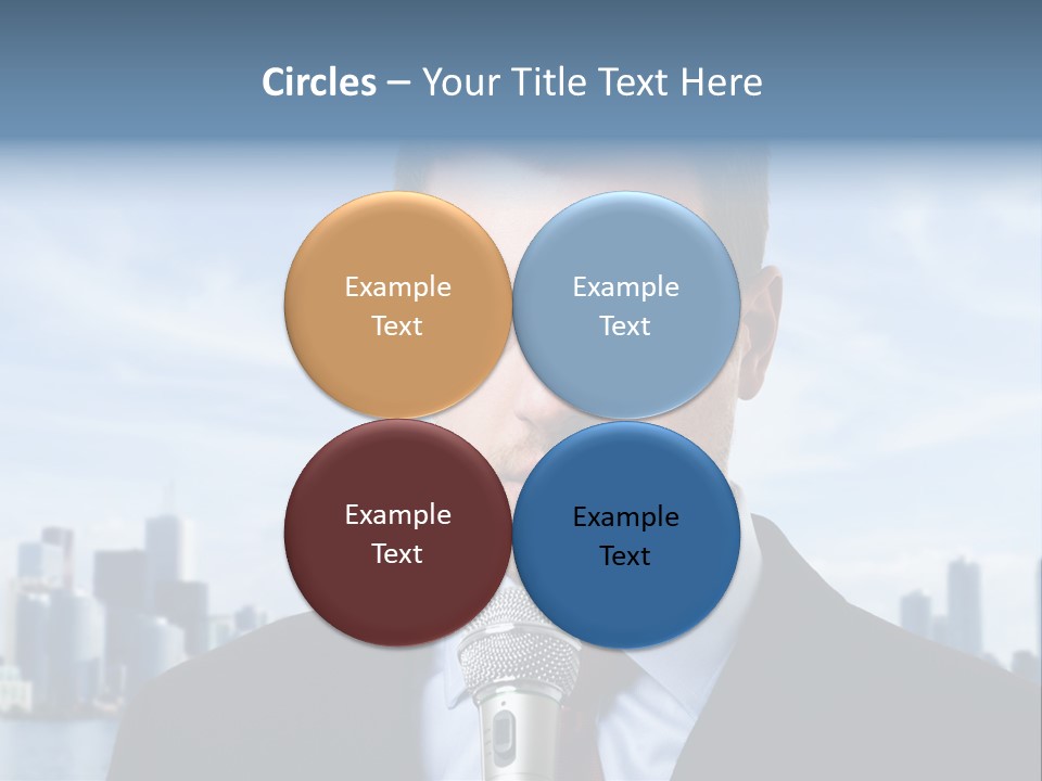 Necktie Skyscrapers Correspondent PowerPoint Template