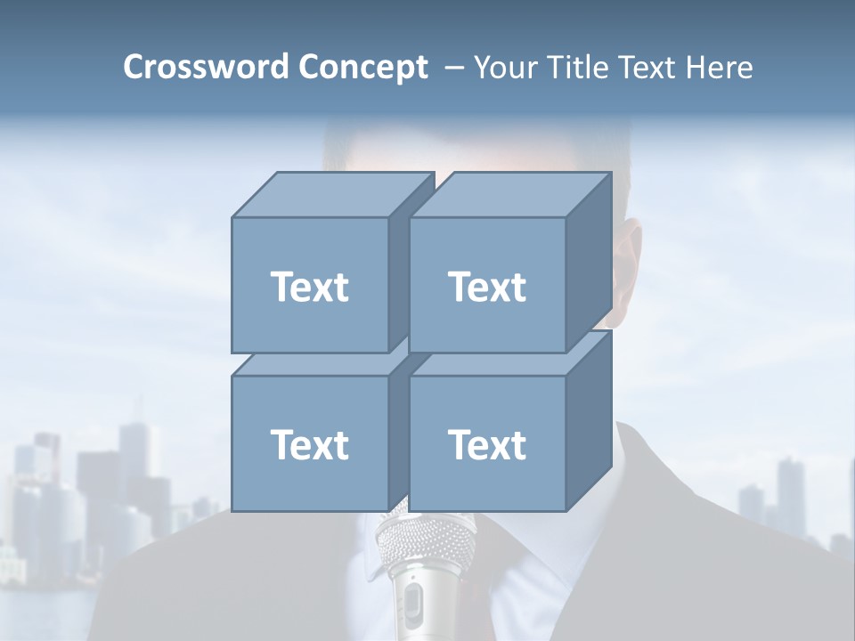 Necktie Skyscrapers Correspondent PowerPoint Template