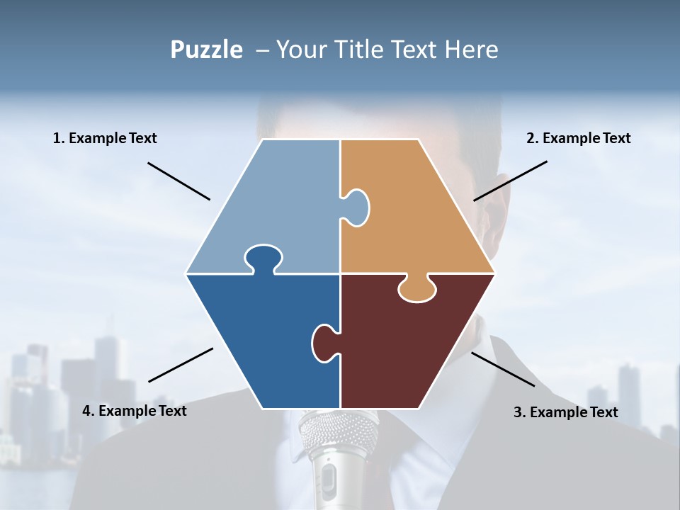 Necktie Skyscrapers Correspondent PowerPoint Template