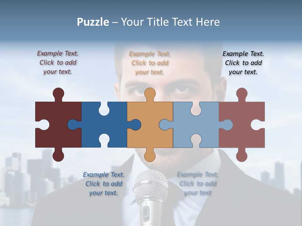 Necktie Skyscrapers Correspondent PowerPoint Template