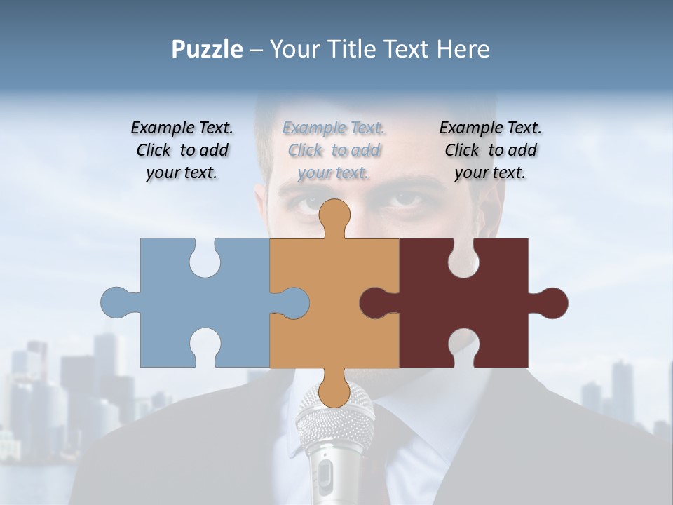 Necktie Skyscrapers Correspondent PowerPoint Template