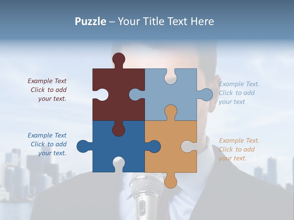 Necktie Skyscrapers Correspondent PowerPoint Template