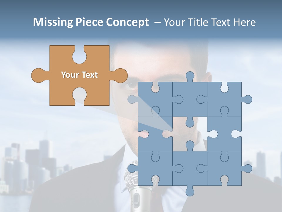 Necktie Skyscrapers Correspondent PowerPoint Template