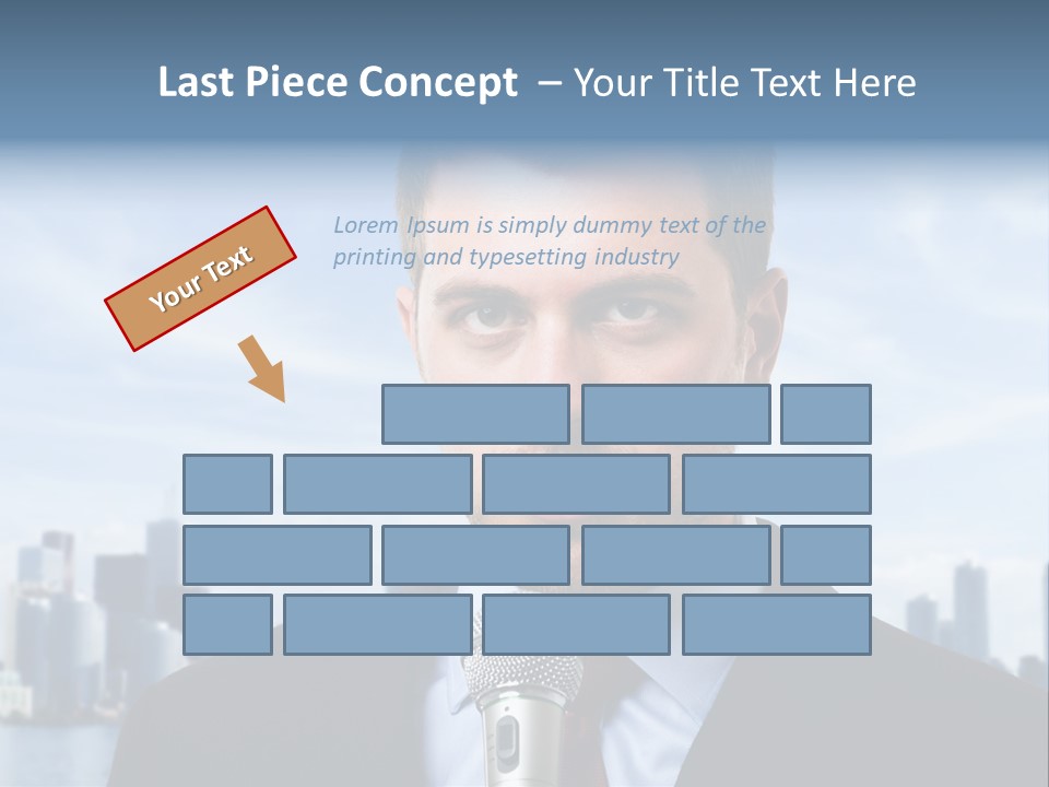Necktie Skyscrapers Correspondent PowerPoint Template