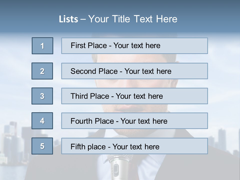 Necktie Skyscrapers Correspondent PowerPoint Template