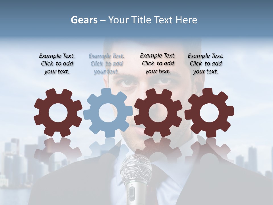 Necktie Skyscrapers Correspondent PowerPoint Template