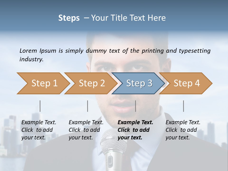 Necktie Skyscrapers Correspondent PowerPoint Template