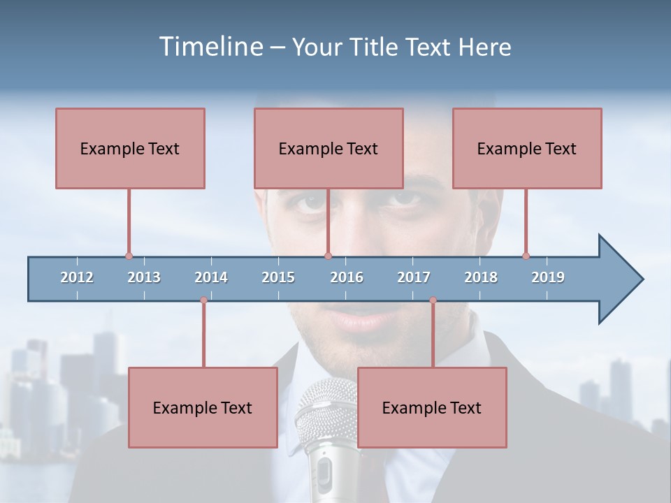 Necktie Skyscrapers Correspondent PowerPoint Template