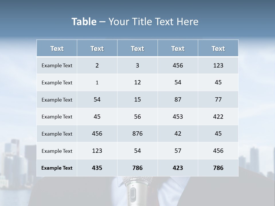 Necktie Skyscrapers Correspondent PowerPoint Template