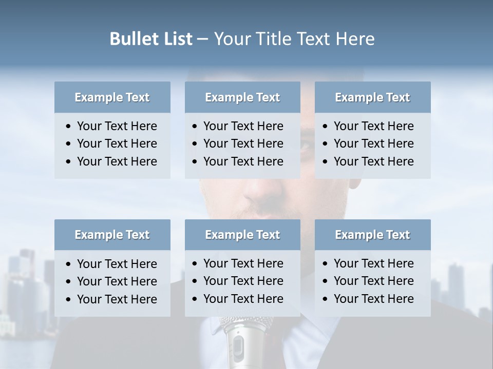 Necktie Skyscrapers Correspondent PowerPoint Template