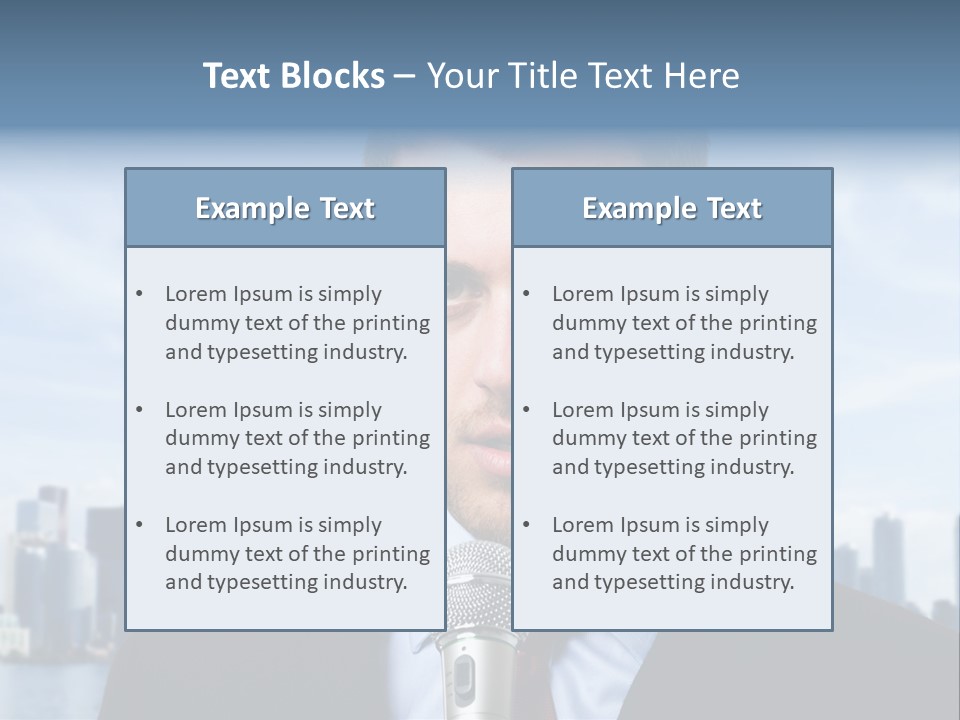 Necktie Skyscrapers Correspondent PowerPoint Template