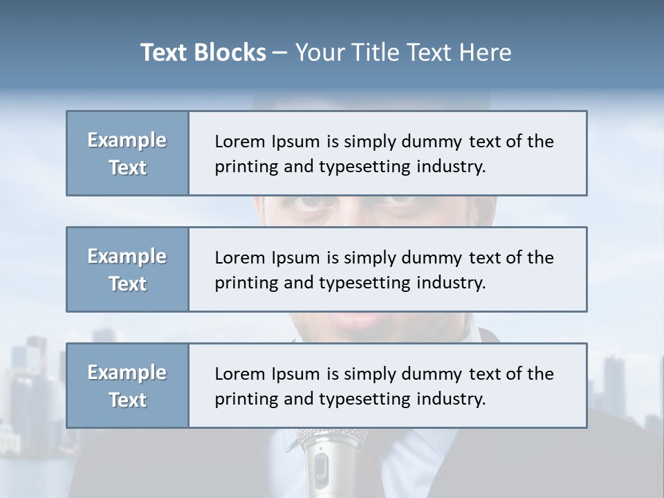 Necktie Skyscrapers Correspondent PowerPoint Template