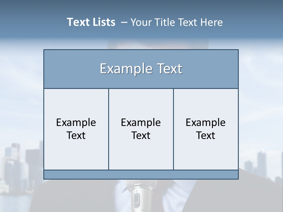 Necktie Skyscrapers Correspondent PowerPoint Template