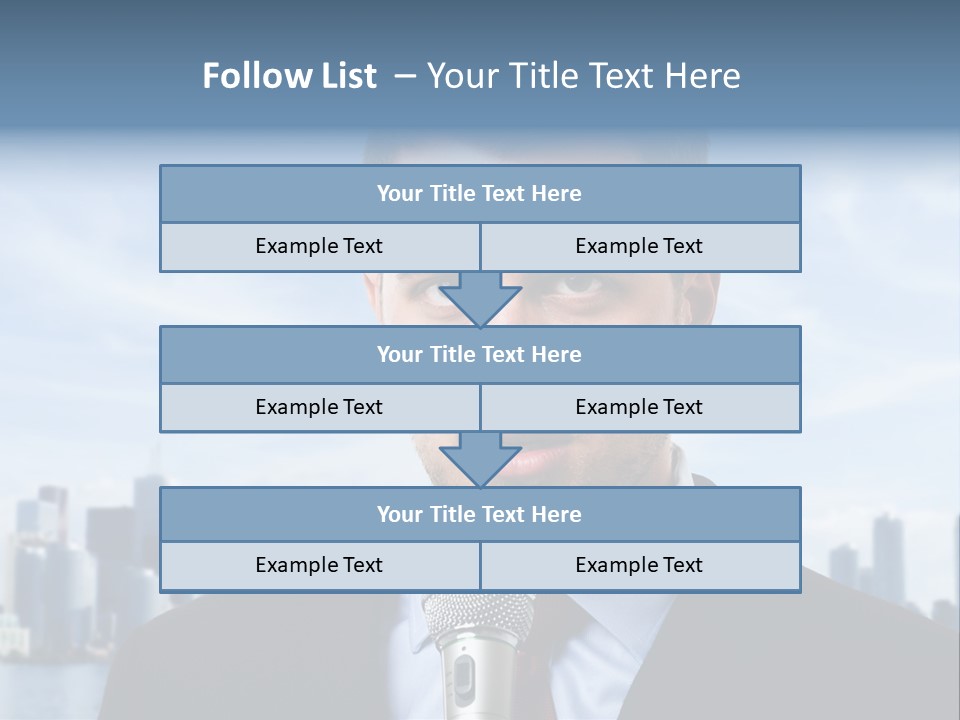 Necktie Skyscrapers Correspondent PowerPoint Template