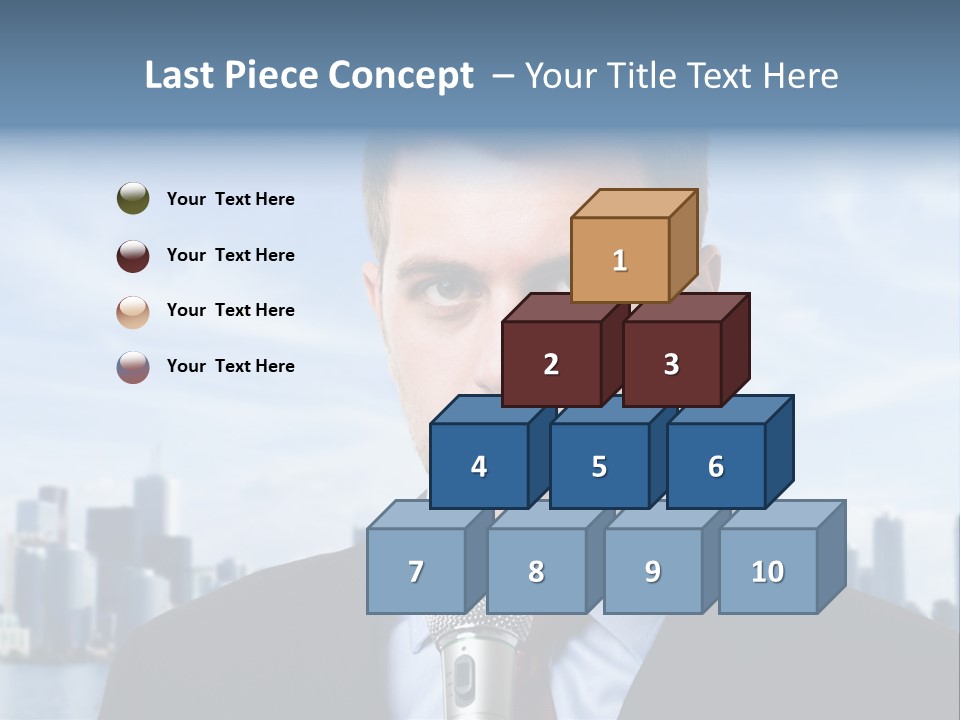 Necktie Skyscrapers Correspondent PowerPoint Template