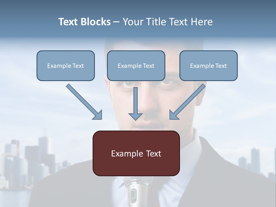 Necktie Skyscrapers Correspondent PowerPoint Template