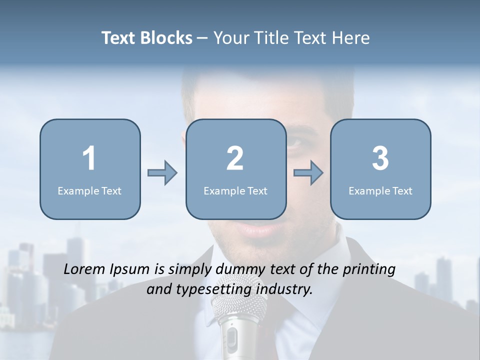 Necktie Skyscrapers Correspondent PowerPoint Template