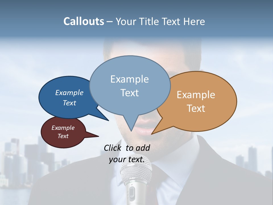 Necktie Skyscrapers Correspondent PowerPoint Template