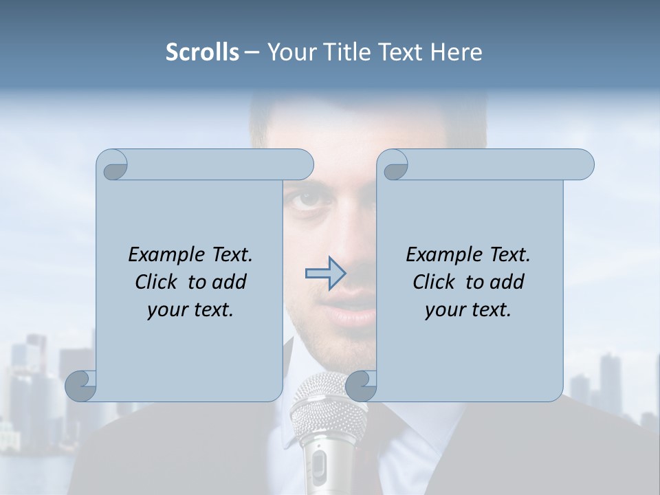 Necktie Skyscrapers Correspondent PowerPoint Template