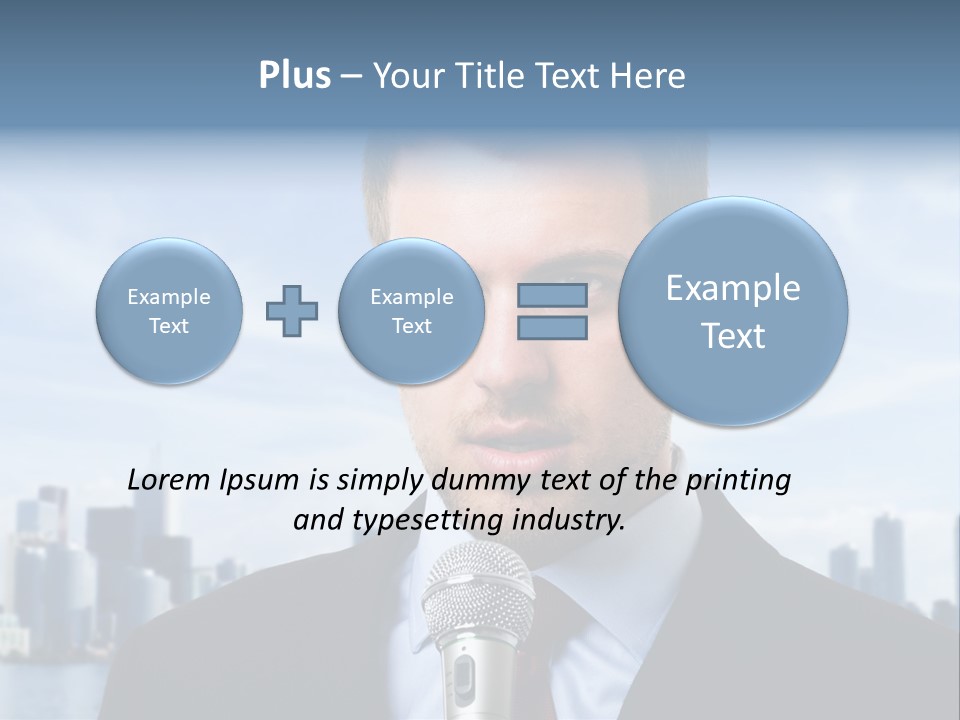 Necktie Skyscrapers Correspondent PowerPoint Template