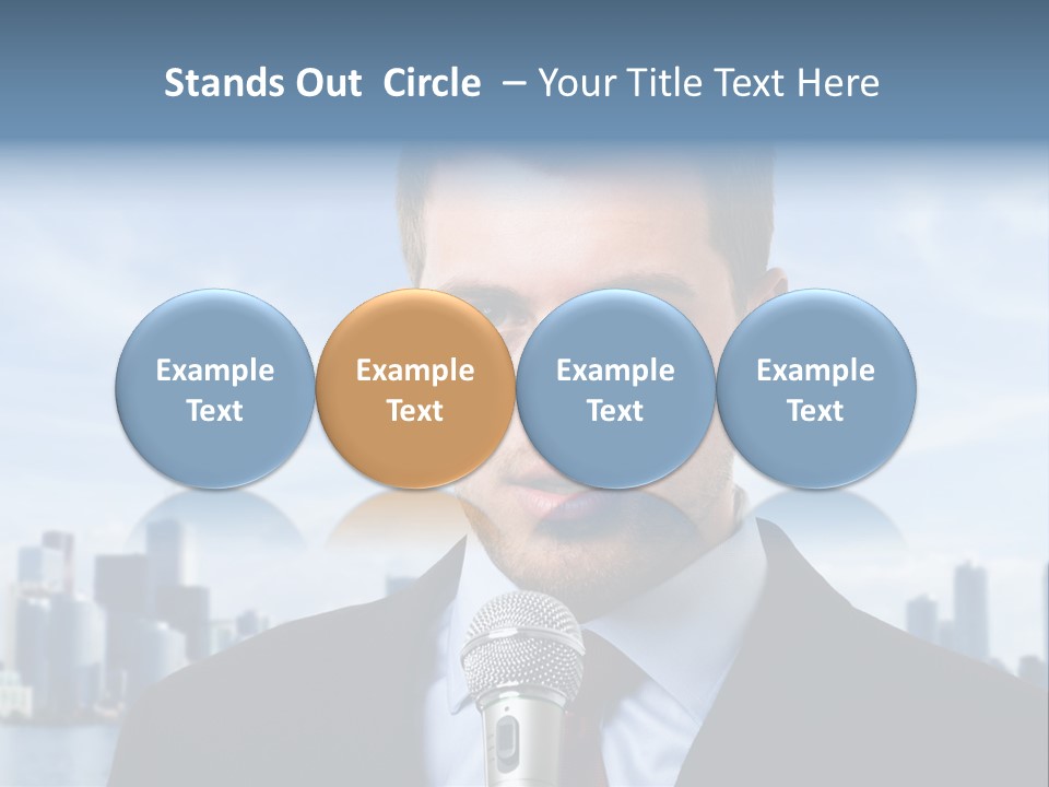 Necktie Skyscrapers Correspondent PowerPoint Template