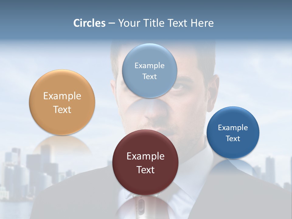 Necktie Skyscrapers Correspondent PowerPoint Template