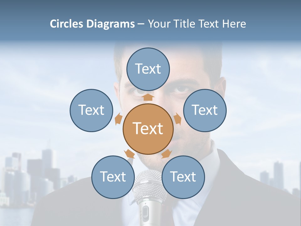 Necktie Skyscrapers Correspondent PowerPoint Template