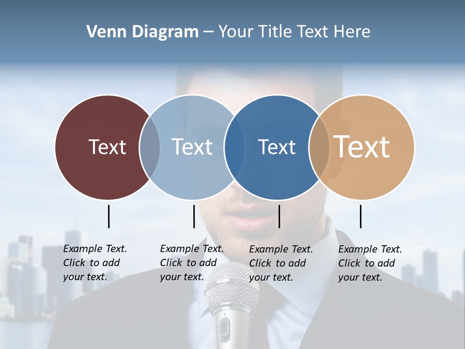 Necktie Skyscrapers Correspondent PowerPoint Template