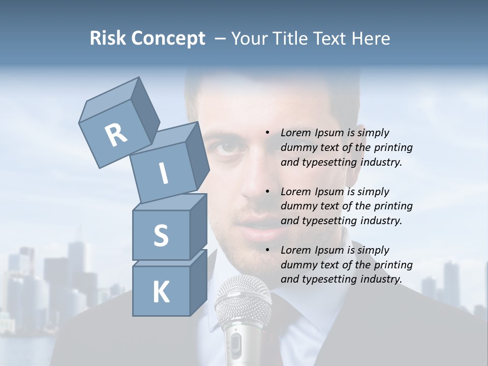 Necktie Skyscrapers Correspondent PowerPoint Template