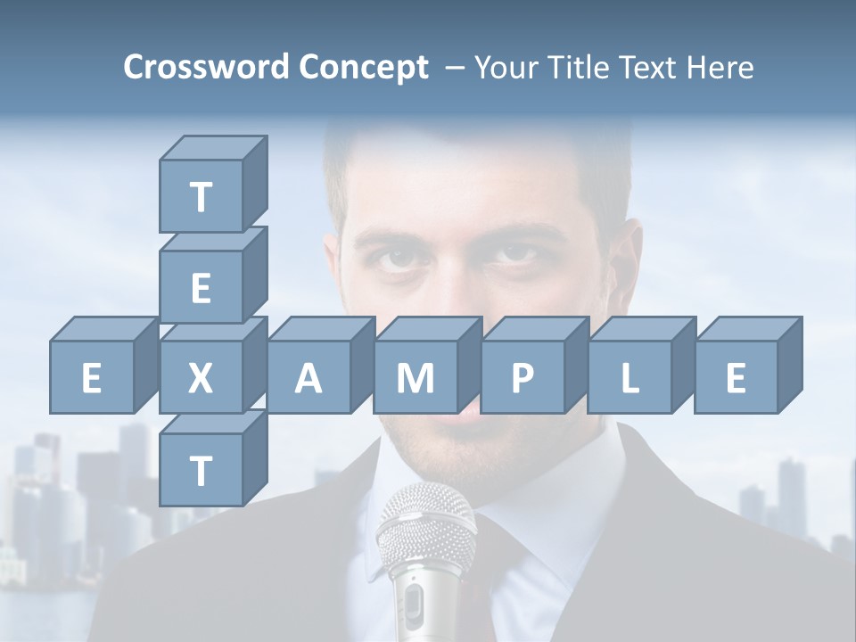 Necktie Skyscrapers Correspondent PowerPoint Template