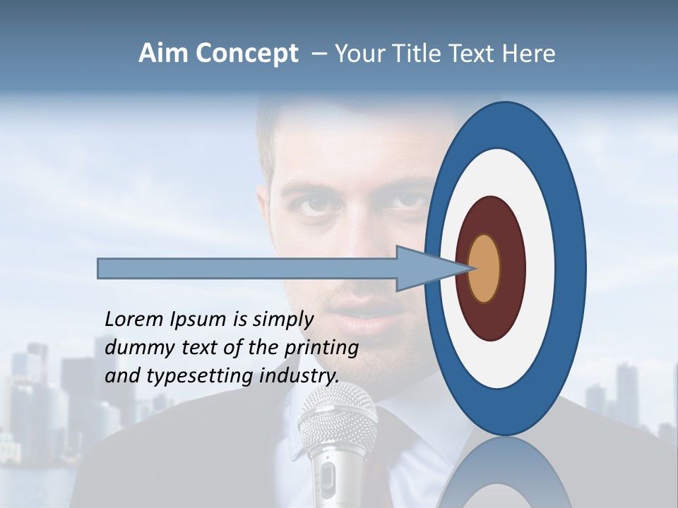 Necktie Skyscrapers Correspondent PowerPoint Template