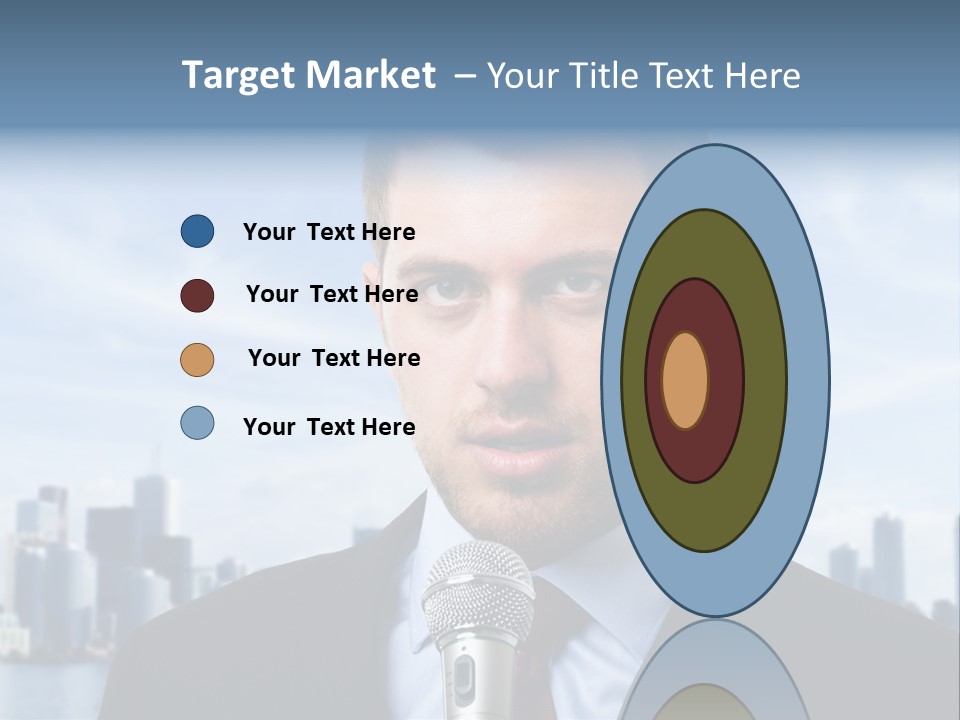 Necktie Skyscrapers Correspondent PowerPoint Template