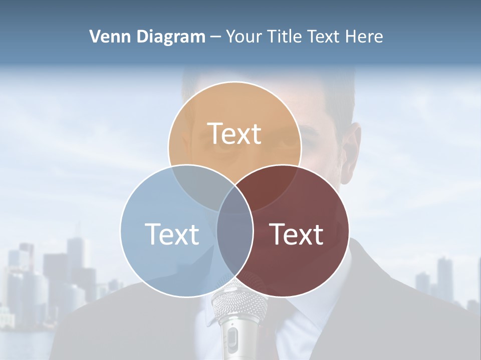 Necktie Skyscrapers Correspondent PowerPoint Template