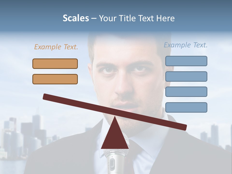 Necktie Skyscrapers Correspondent PowerPoint Template