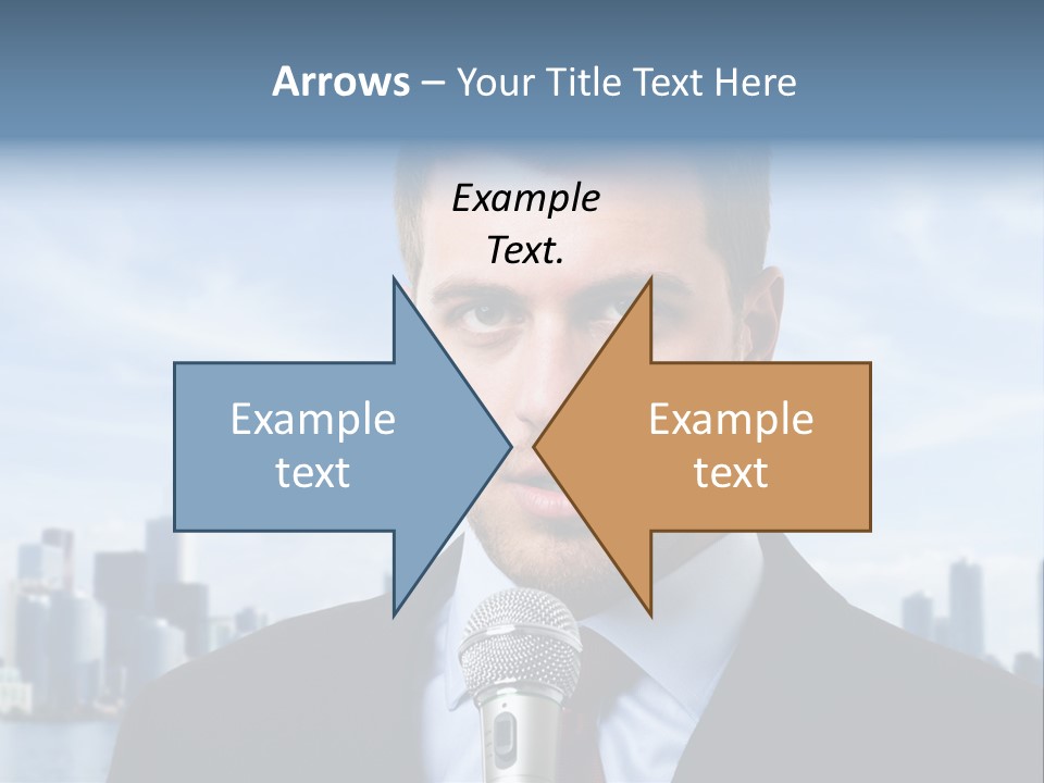 Necktie Skyscrapers Correspondent PowerPoint Template