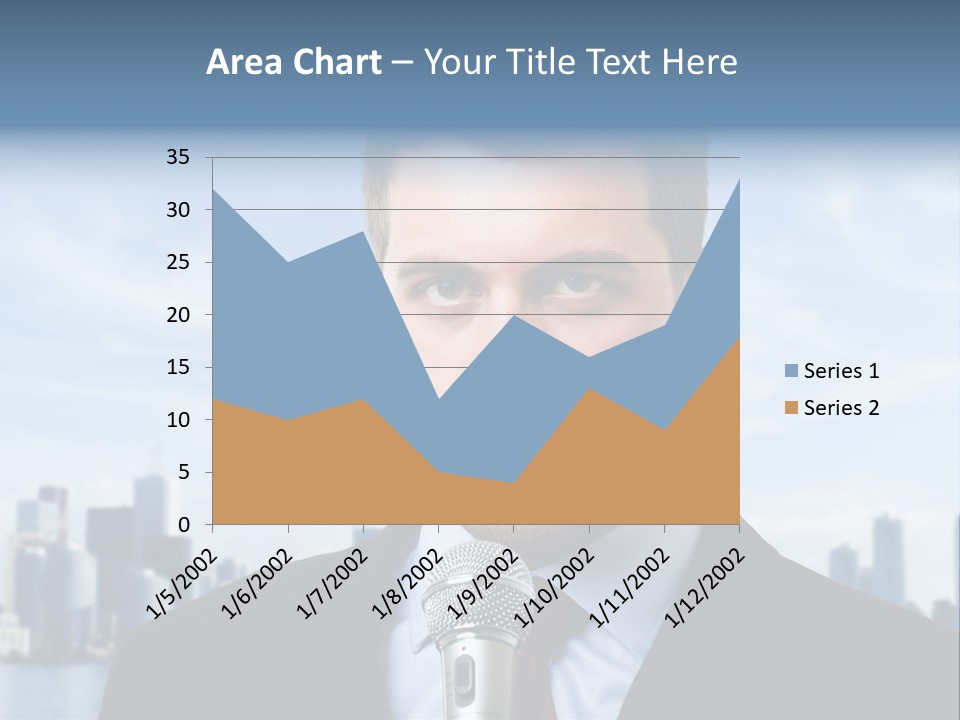 Necktie Skyscrapers Correspondent PowerPoint Template