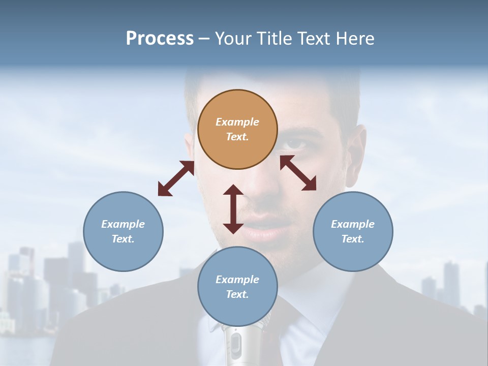 Necktie Skyscrapers Correspondent PowerPoint Template