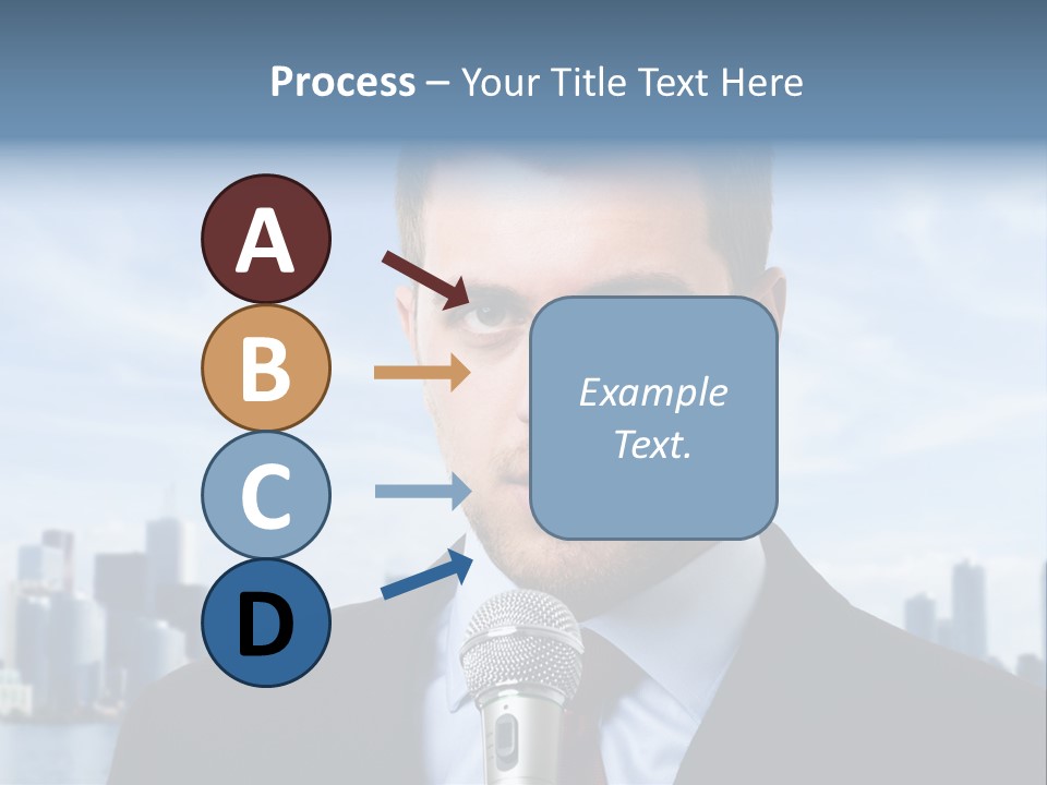 Necktie Skyscrapers Correspondent PowerPoint Template