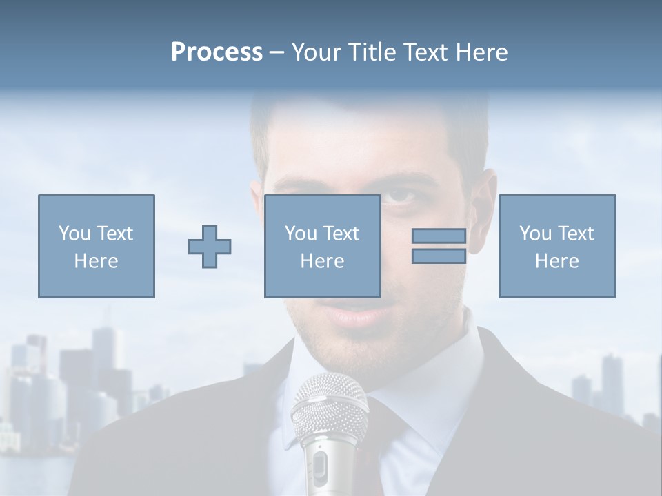 Necktie Skyscrapers Correspondent PowerPoint Template